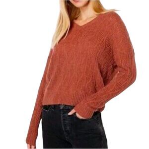 Madewell Alna Alpaca Blend V-Neck Sweater Ground Clove Size Small